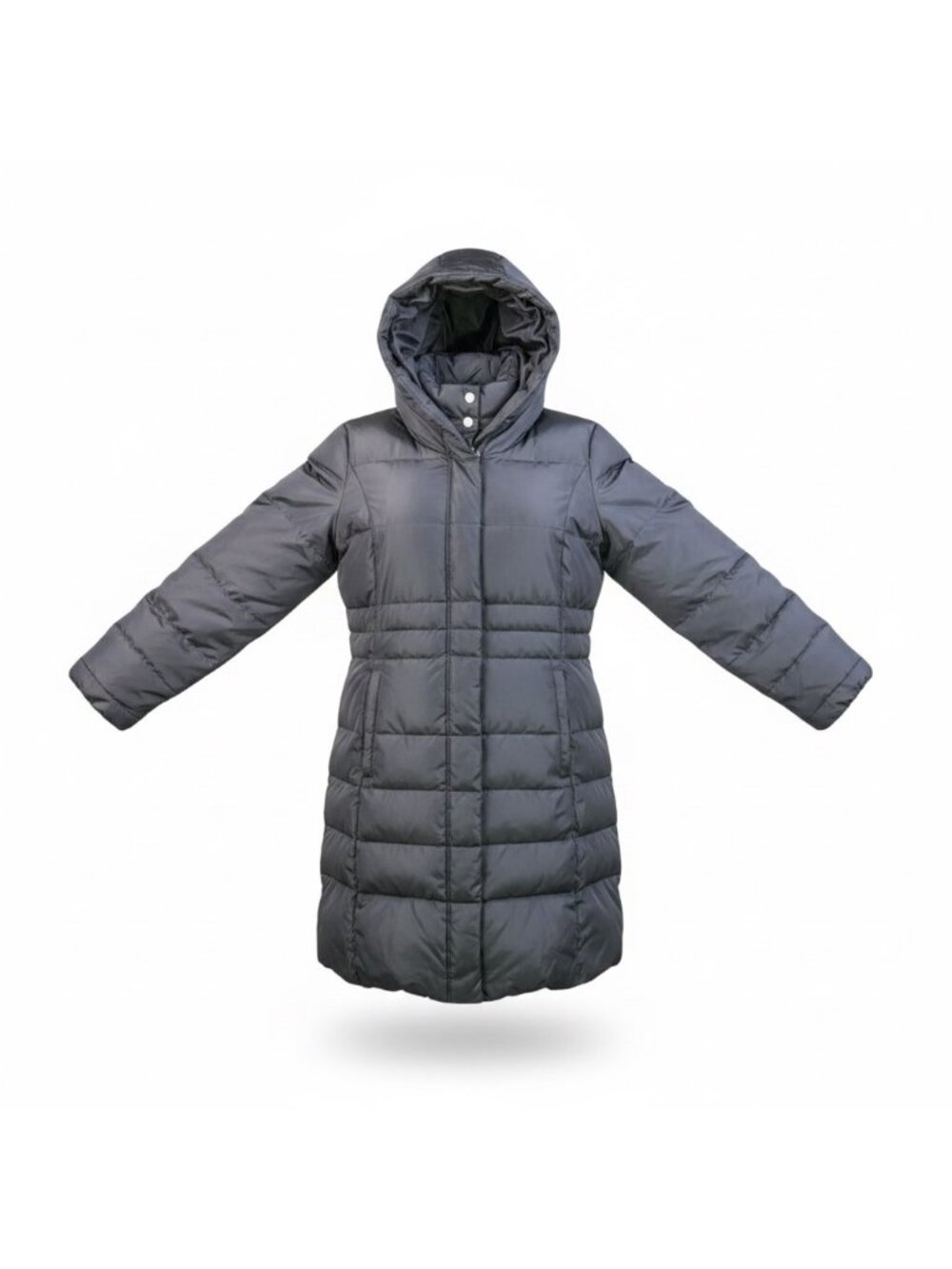 Michael Kors Womens Black Down Puffer Coat With Hood Polyester Size L
